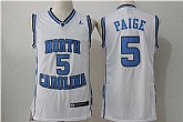 North Carolina #5 Marcus Paige White Basketball Swingman Stitched Jerseys